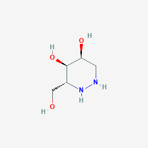 molecular formula C5H12N2O3 B061788 (3R,4R,5S)-3-(Hydroxymethyl)diazinane-4,5-diol CAS No. 193540-75-9