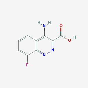molecular formula C9H6FN3O2 B061793 3-Cinnolinecarboxylic acid, 4-amino-8-fluoro-, hydrate CAS No. 161373-45-1