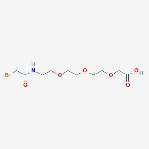 molecular formula C10H18BrNO6 B061800 (2-(2-(2-((2-Bromoacetyl)amino)ethoxy)ethoxy)ethoxy)acetic acid CAS No. 173323-22-3