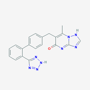 molecular formula C20H16N8O B061803 (1,2,4)Triazolo(1,5-a)pyrimidin-5(1H)-one, 7-methyl-6-((2'-(1H-tetrazol-5-yl)(1,1'-biphenyl)-4-yl)methyl)- CAS No. 168152-87-2
