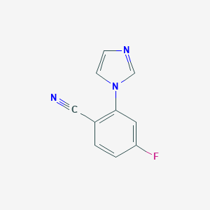 molecular formula C10H6FN3 B061839 4-Fluoro-2-imidazol-1-yl-benzonitrile CAS No. 190198-07-3