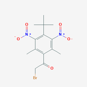 molecular formula C14H17BrN2O5 B061848 2-Bromo-1-(4-tert-butyl-2,6-dimethyl-3,5-dinitrophenyl)ethanone CAS No. 175136-56-8