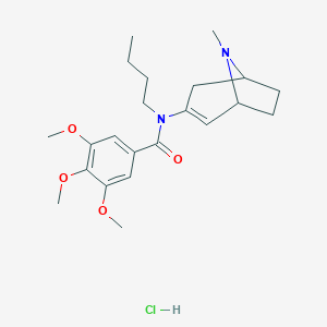 molecular formula C22H33ClN2O4 B061876 N-Butyl-3,4,5-trimethoxy-N-(8-methyl-8-aza-bicyclo[3.2.1]oct-2-en-3-yl)-benzamide CAS No. 171261-21-5