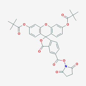 molecular formula C35H31NO11 B061895 5-CARBOXYFLUORESCEIN DIPIVALATE N-HYDROXYSUCCINIMIDE ESTER CAS No. 186032-65-5