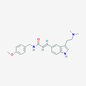 molecular formula C23H27N3O2 B061917 3-[3-(2-Dimethylaminoethyl)-1H-indol-5-yl]-N-(4-methoxybenzyl)acrylamide CAS No. 185259-85-2