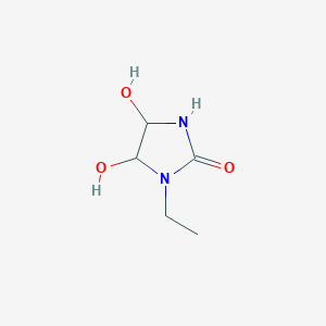 molecular formula C5H10N2O3 B061923 1-Ethyl-4,5-dihydroxyimidazolidin-2-one CAS No. 177781-53-2