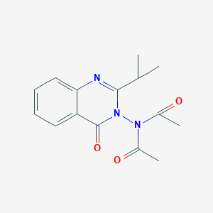 molecular formula C15H17N3O3 B061926 N-Acetyl-N-[2-isopropyl-4-oxo-3(4H)-quinazolinyl]acetamide CAS No. 178244-37-6