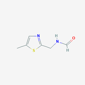 molecular formula C6H8N2OS B061958 N-[(5-Methyl-1,3-thiazol-2-yl)methyl]formamide CAS No. 165668-12-2