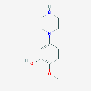 molecular formula C11H16N2O2 B061964 2-Methoxy-5-piperazin-1-yl-phenol CAS No. 180698-25-3