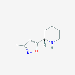 molecular formula C9H14N2O B061985 (S)-3-Methyl-5-(piperidin-2-yl)isoxazole CAS No. 164351-68-2