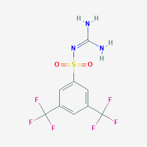 molecular formula C9H7F6N3O2S B061987 3,5-双(三氟甲基)苯磺酰胍 CAS No. 175136-69-3