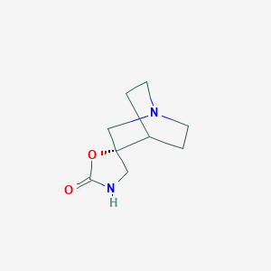 molecular formula C9H14N2O2 B061990 Spiro[1-azabicyclo[2.2.2]octane-3,5-oxazolidin]-2-one, (3R)-(9CI) CAS No. 178419-46-0