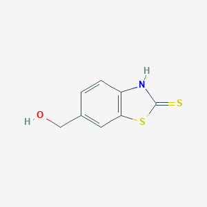 molecular formula C8H7NOS2 B061994 6-Hydroxymethyl-2-mercaptobenzothiazole CAS No. 171874-45-6