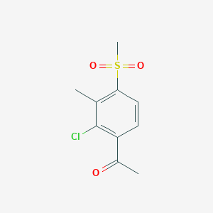 molecular formula C10H11ClO3S B062004 1-(2-Chloro-4-methanesulfonyl-3-methyl-phenyl)-ethanone CAS No. 181997-72-8