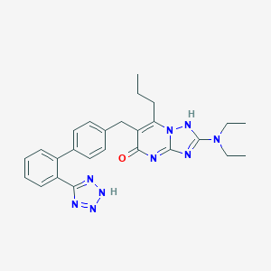 molecular formula C26H29N9O B062025 (1,2,4)Triazolo(1,5-a)pyrimidin-5(1H)-one, 2-(diethylamino)-7-propyl-6-((2'-(1H-tetrazol-5-yl)(1,1'-biphenyl)-4-yl)methyl)- CAS No. 168152-89-4