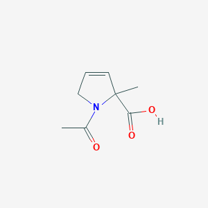 molecular formula C8H11NO3 B062047 1-acetyl-5-methyl-2H-pyrrole-5-carboxylic acid CAS No. 183998-33-6