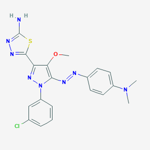 1,3,4-Thiadiazol-2-amine, 5-(1-(3-chlorophenyl)-5-((4-(dimethylamino)phenyl)azo)-4-methoxy-1H-pyrazol-3-yl)-