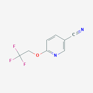 molecular formula C8H5F3N2O B062107 6-(2,2,2-Trifluoroethoxy)pyridine-3-carbonitrile CAS No. 159981-18-7