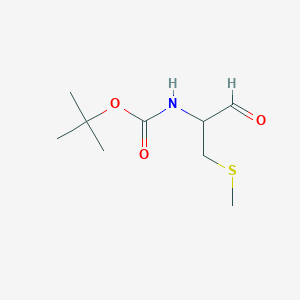 molecular formula C9H17NO3S B062128 Carbamic acid, [1-formyl-2-(methylthio)ethyl]-, 1,1-dimethylethyl ester (9CI) CAS No. 192525-28-3