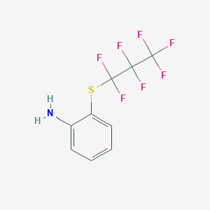molecular formula C9H6F7NS B062130 2-[(Heptafluoropropyl)sulfanyl]aniline CAS No. 166392-11-6