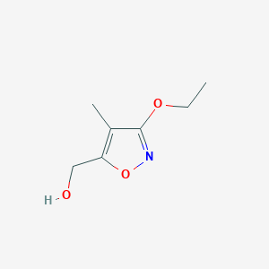 molecular formula C7H11NO3 B062138 5-Isoxazolemethanol, 3-ethoxy-4-methyl- CAS No. 166180-69-4