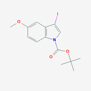 molecular formula C14H16INO3 B062162 tert-Butyl 3-iodo-5-methoxy-1H-indole-1-carboxylate CAS No. 192189-10-9