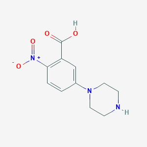 molecular formula C11H13N3O4 B062210 2-nitro-5-piperazin-1-yl-benzoic Acid CAS No. 183622-35-7