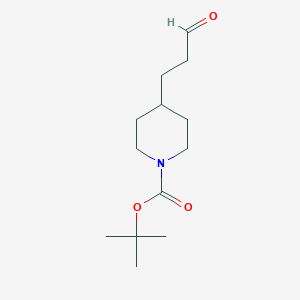 molecular formula C13H23NO3 B062269 Tert-butyl 4-(3-oxopropyl)piperidine-1-carboxylate CAS No. 165528-85-8
