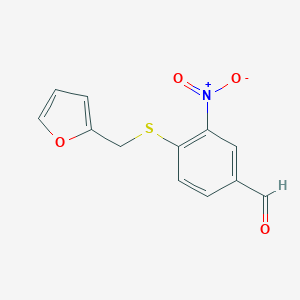 molecular formula C12H9NO4S B062310 4-((Furan-2-ylmethyl)thio)-3-nitrobenzaldehyde CAS No. 175278-53-2