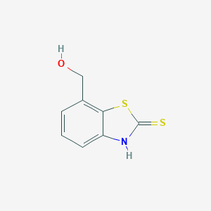 molecular formula C8H7NOS2 B062323 7-Hydroxymethyl-2-mercaptobenzothiazole CAS No. 171874-46-7