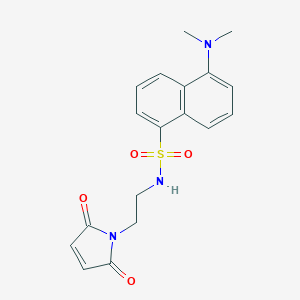 molecular formula C18H19N3O4S B062389 N-[2-(Dansylamino)ethyl]maleimide CAS No. 160291-45-2