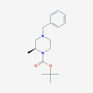 molecular formula C17H26N2O2 B062401 (S)-Tert-butyl 4-benzyl-2-methylpiperazine-1-carboxylate CAS No. 169447-69-2