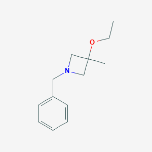 molecular formula C13H19NO B062407 1-Benzyl-3-ethoxy-3-methylazetidine CAS No. 168144-35-2