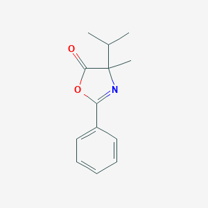 molecular formula C13H15NO2 B062410 2-Phenyl-4-methyl-4-isopropyloxazole-5(4H)-one CAS No. 169566-78-3