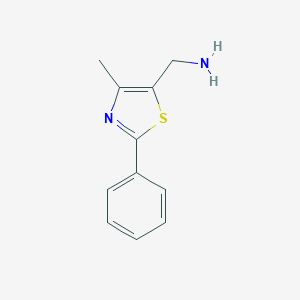 molecular formula C11H12N2S B062422 (4-Methyl-2-phenyl-1,3-thiazol-5-yl)methanamine CAS No. 165735-95-5