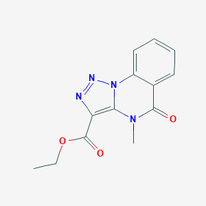 molecular formula C13H12N4O3 B062424 Ethyl 4-methyl-5-oxo-4,5-dihydro[1,2,3]triazolo[1,5-a]quinazoline-3-carboxylate CAS No. 176692-55-0
