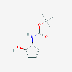 Carbamic acid, (5-hydroxy-2-cyclopenten-1-yl)-, 1,1-dimethylethyl ester, (1R-