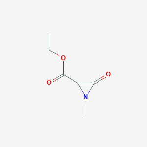 molecular formula C6H9NO3 B062450 Ethyl 1-methyl-3-oxoaziridine-2-carboxylate CAS No. 170940-19-9
