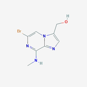 molecular formula C8H9BrN4O B062471 (6-Bromo-8-(methylamino)imidazo[1,2-A]pyrazin-3-YL)methanol CAS No. 187344-68-9