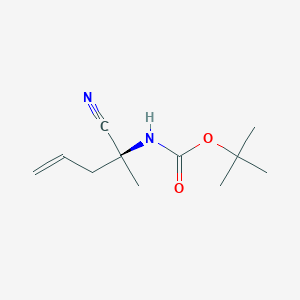 molecular formula C11H18N2O2 B062500 Tert-butyl N-[(2S)-2-cyanopent-4-en-2-yl]carbamate CAS No. 188183-42-8
