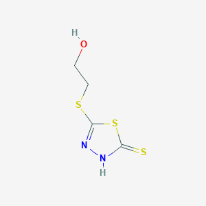 molecular formula C4H6N2OS3 B6250877 2-(5-Mercapto-1,3,4-thiadiazol-2-ylthio)-ethanol CAS No. 57037-59-9