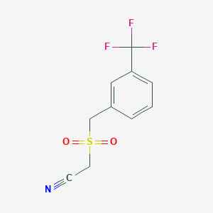 molecular formula C10H8F3NO2S B062519 2-((3-(Trifluoromethyl)benzyl)sulfonyl)acetonitrile CAS No. 175276-81-0