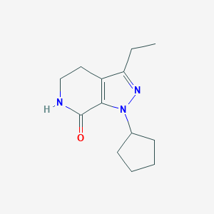 molecular formula C13H19N3O B062545 1-Cyclopentyl-3-ethyl-1,4,5,6-tetrahydro-7H-pyrazolo[3,4-C]pyridin-7-one CAS No. 162142-14-5