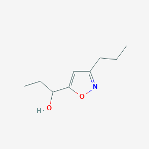 molecular formula C9H15NO2 B062550 1-(3-Propyl-1,2-oxazol-5-yl)propan-1-ol CAS No. 165319-55-1