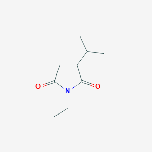 molecular formula C9H15NO2 B062557 2-Isopropyl-N-ethylsuccinimide CAS No. 185760-08-1