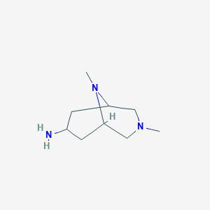 molecular formula C9H19N3 B062567 3,9-Dimethyl-3,9-diazabicyclo[3.3.1]nonan-7-amine CAS No. 160357-81-3