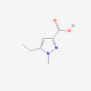 molecular formula C7H10N2O2 B062573 5-ethyl-1-methyl-1H-pyrazole-3-carboxylic acid CAS No. 165744-15-0