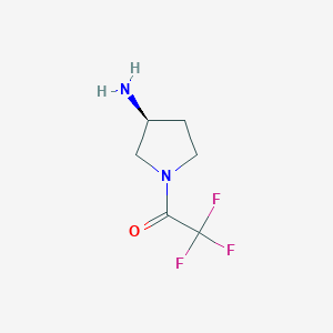 molecular formula C6H9F3N2O B062576 (S)-1-(3-aminopyrrolidin-1-yl)-2,2,2-trifluoroethanone CAS No. 178688-08-9