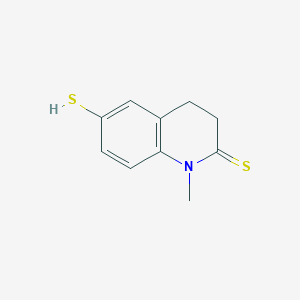molecular formula C10H11NS2 B062583 1-Methyl-6-sulfanyl-3,4-dihydroquinoline-2-thione CAS No. 166883-43-8