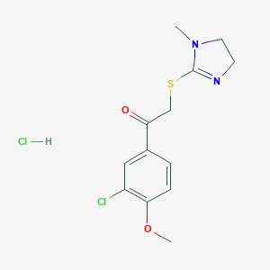 Acetophenone, 3'-chloro-4'-methoxy-2-((1-methyl-2-imidazolin-2-yl)thio)-, monohydrochloride